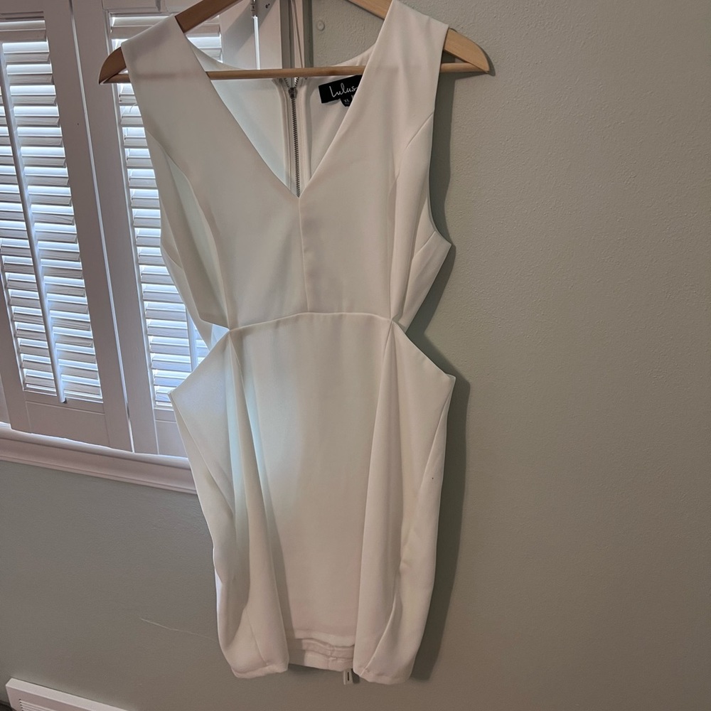 White mini cutout dress from Lulu’s